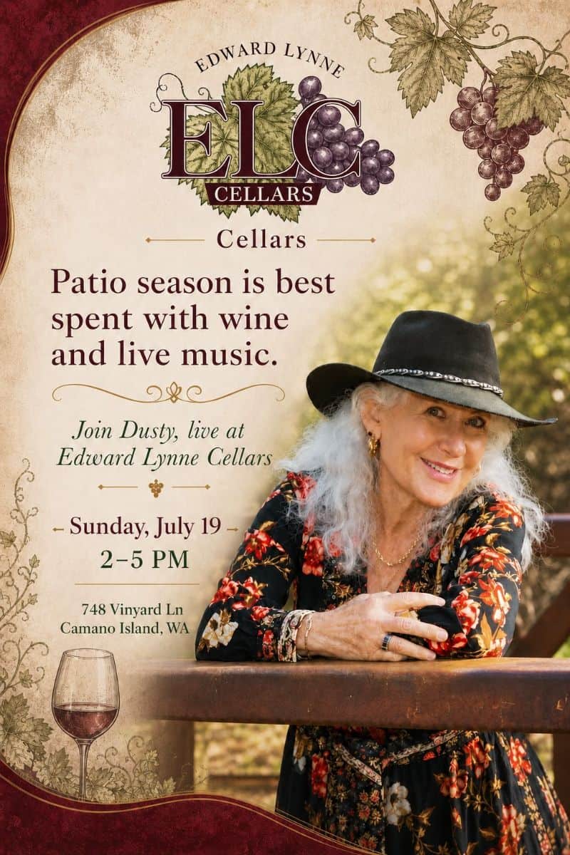 Dusty performs live music at Edward Lynne Cellars on July 19